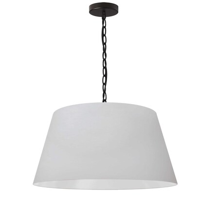 Dainolite 1 Light Brynn Medium Pendant, White Shade, Black BRY-M-BK-790